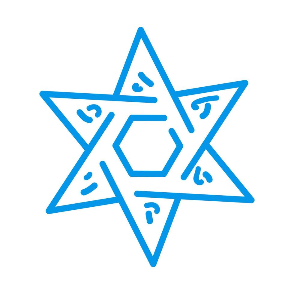 Line drawing of star of David. Vector illustration isolated vector element