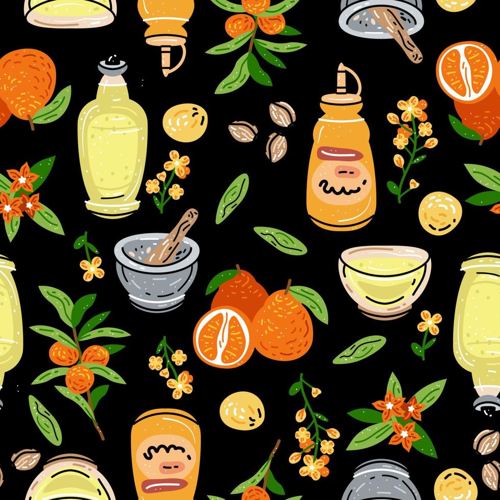 Colored seamless pattern of food and drink. For the menu vector