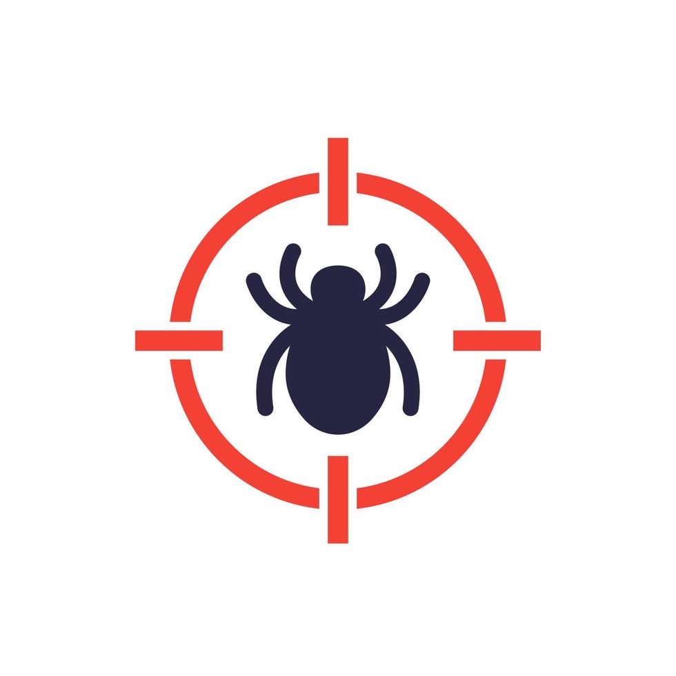 pest control icon with a bug and target vector