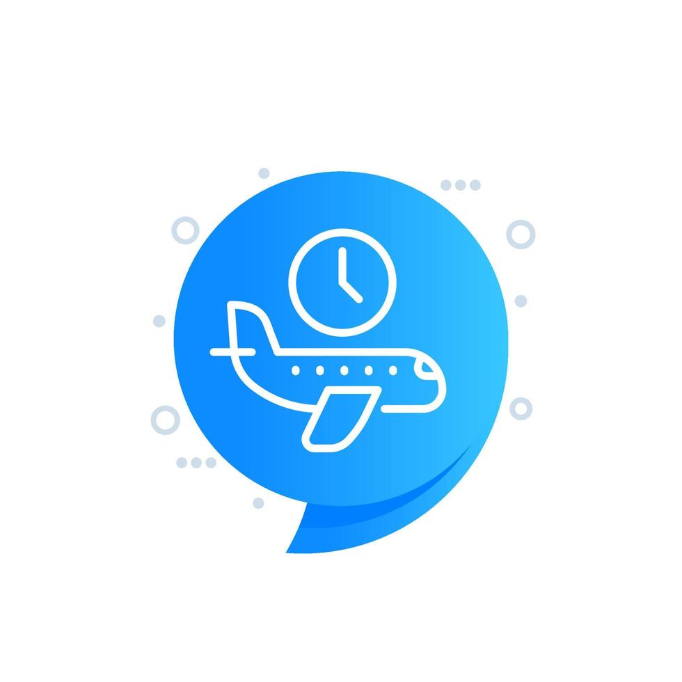 flight time or delay line icon, vector