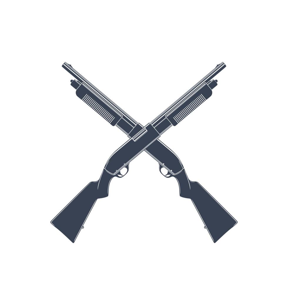 crossed shotguns isolated on white vector