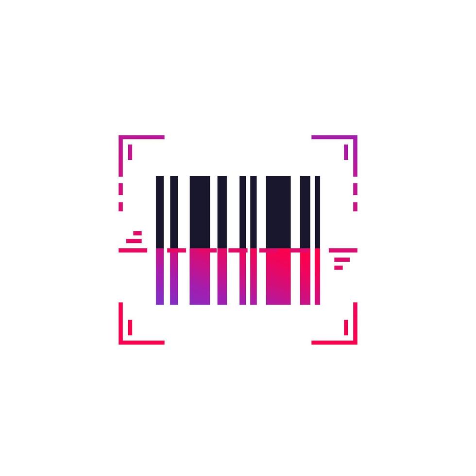 barcode scanning icon, vector design