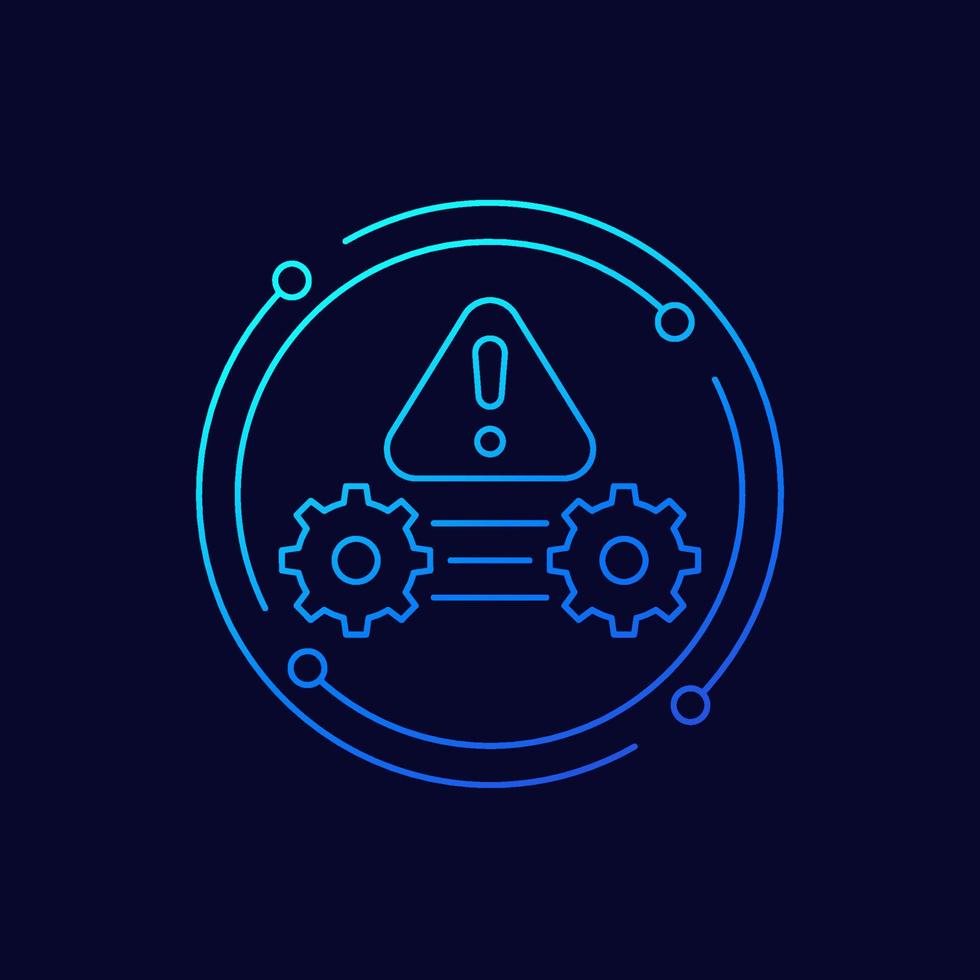 error en el proceso o el icono de vector de línea de operaciones