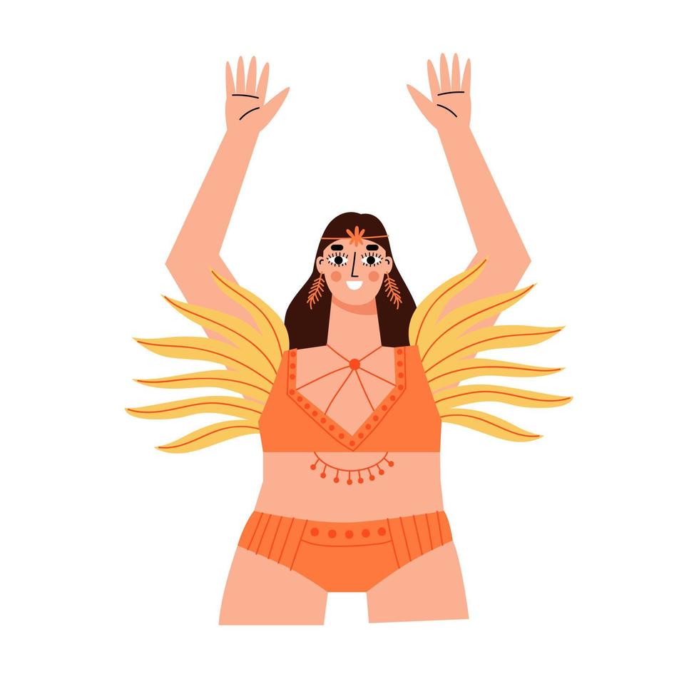 concepto de mbti. personaje animador. una mujer con un disfraz de carnaval. ilustración vectorial plana vector