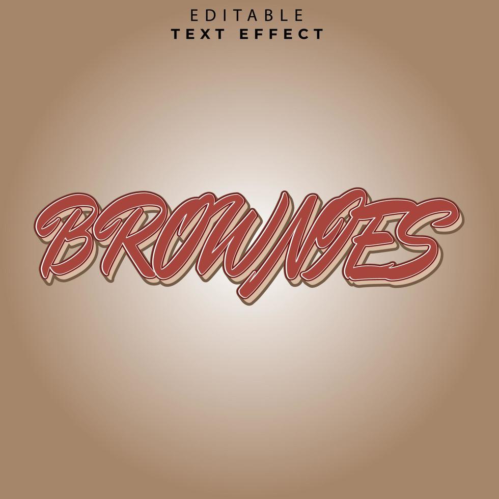 Text Effect Brownies Brown Background vector