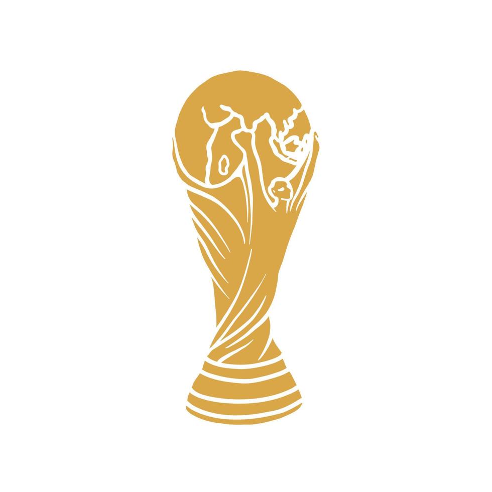 Trophy Fifa World Cup Logo Mondial Champion. Trophy vector illustration. Symbol of a champion.