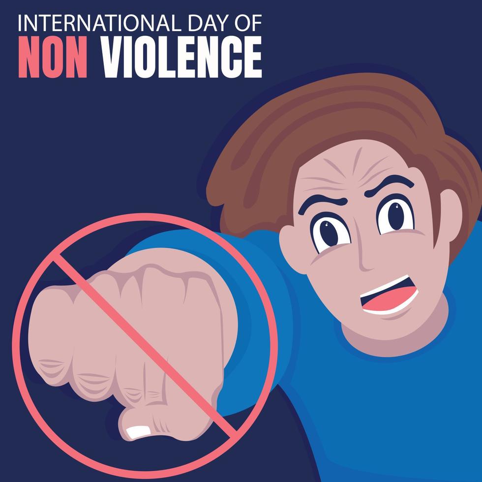 illustration vector graphic of a man will hit with his fist, perfect for international day of non violence, celebrate, greeting card, etc.