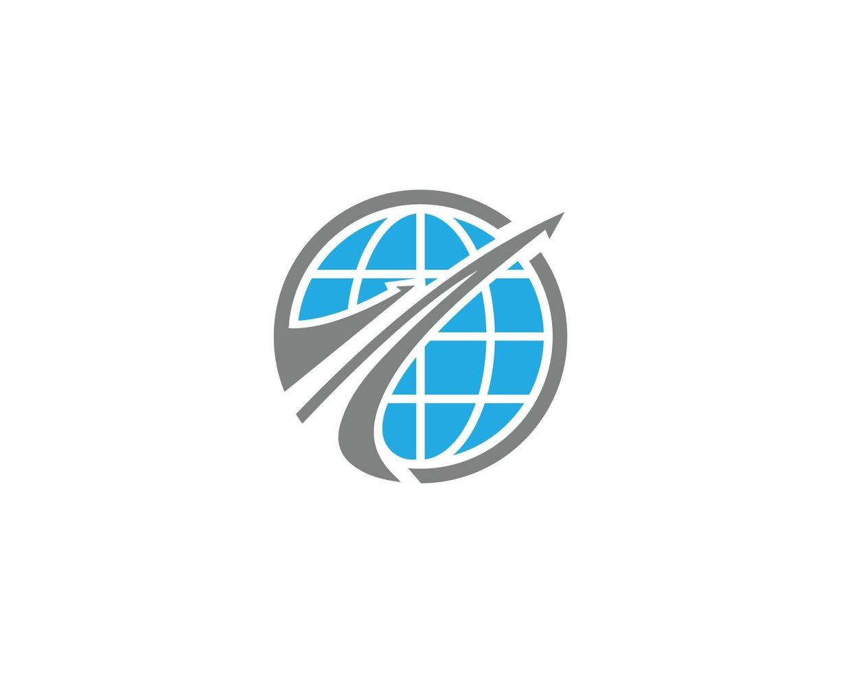 Arrow World And Delivery Service Icon With Travel and Transportation Symbol Vector Logo Design.