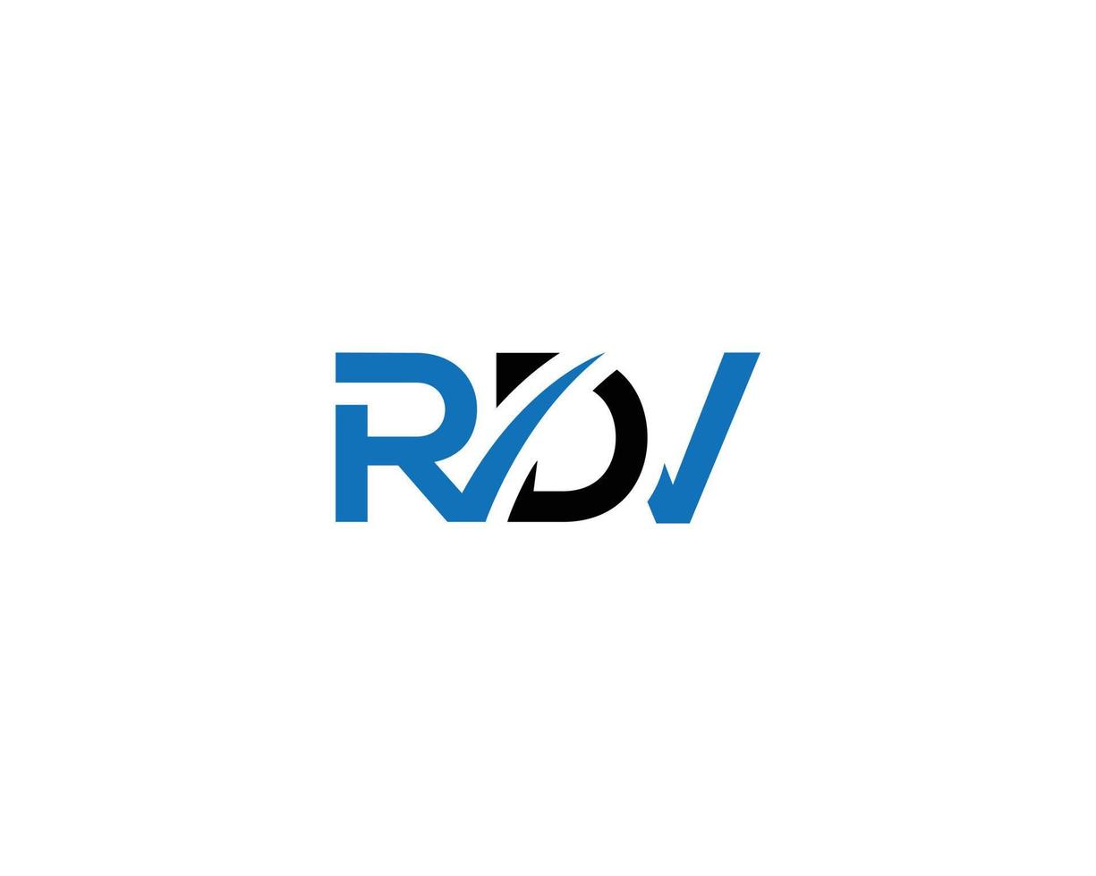 Initials Monogram Letter RDV Digital Logo Design Inspiration Vector Concept.