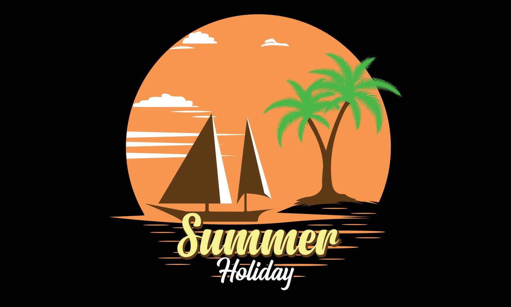 hermoso vector de vacaciones de verano diseño de camiseta pro vector.