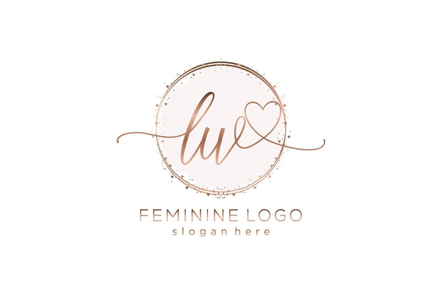 Initial LW handwriting logo with circle template vector logo of initial wedding, fashion, floral and botanical with creative template.