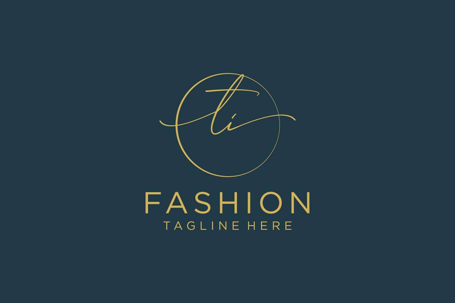 initial TI Feminine logo beauty monogram and elegant logo design, handwriting logo of initial signature, wedding, fashion, floral and botanical with creative template. vector