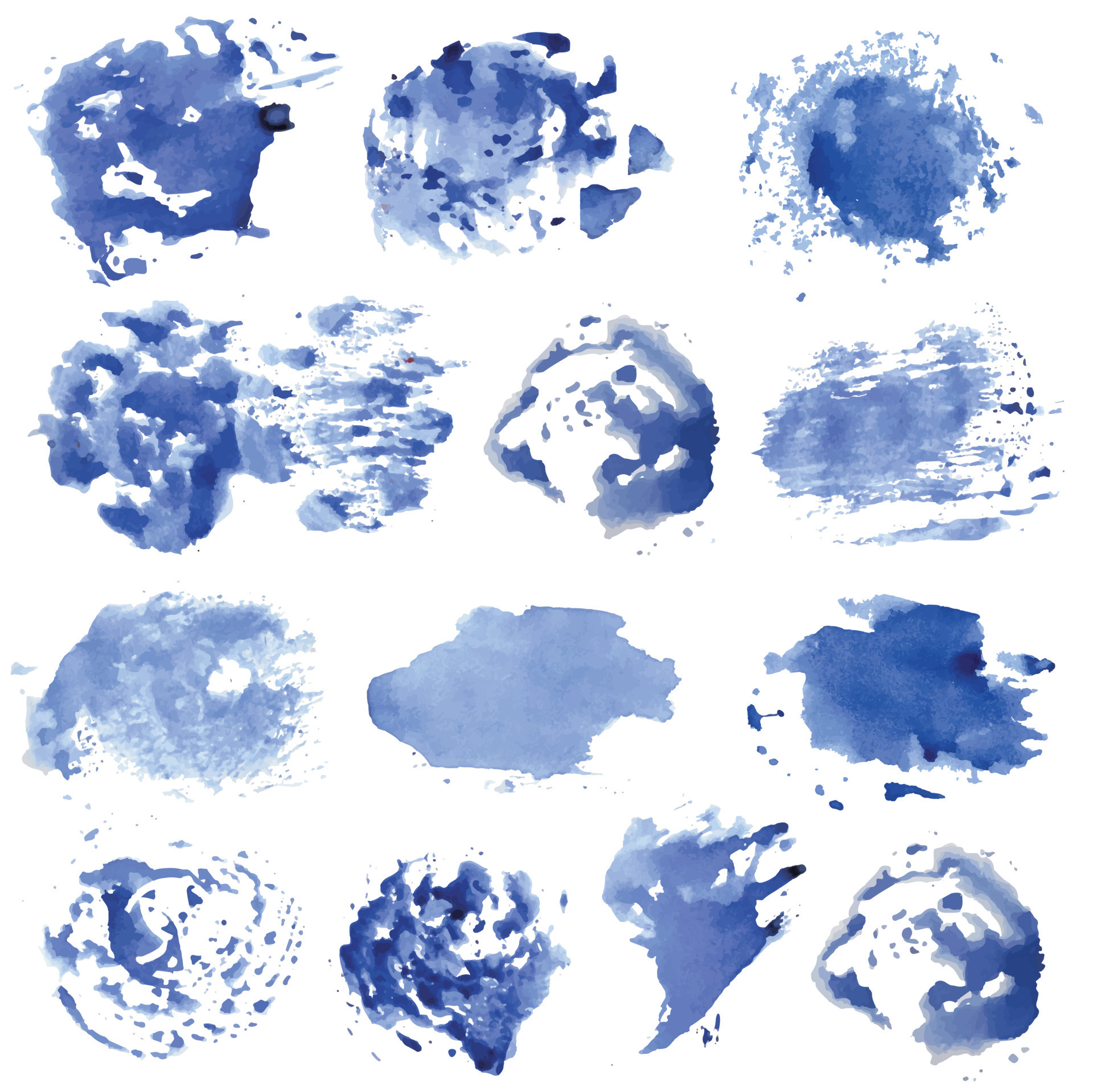 Water Color Paint Texture Background Set