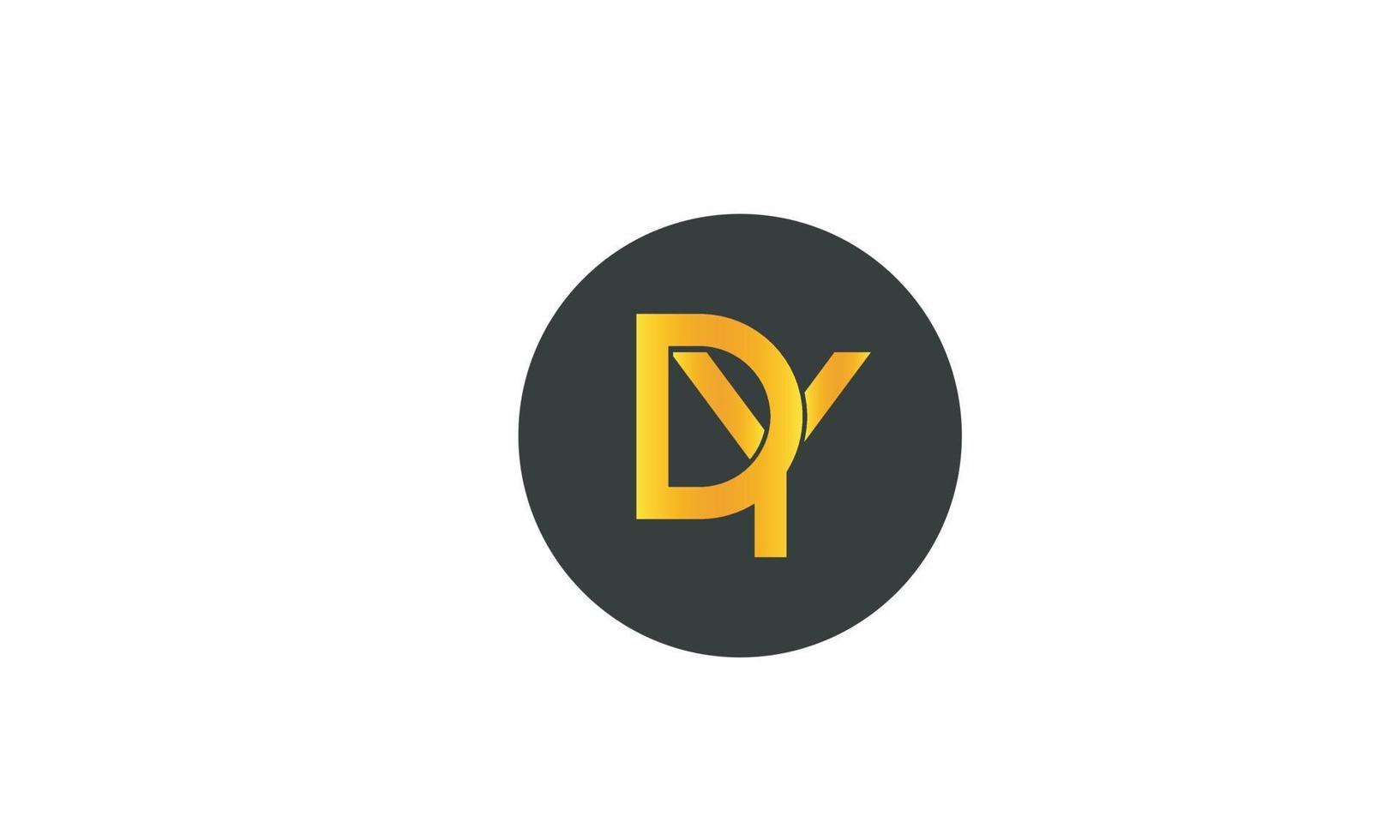Alphabet letters Initials Monogram logo DY, YD, D and Y vector