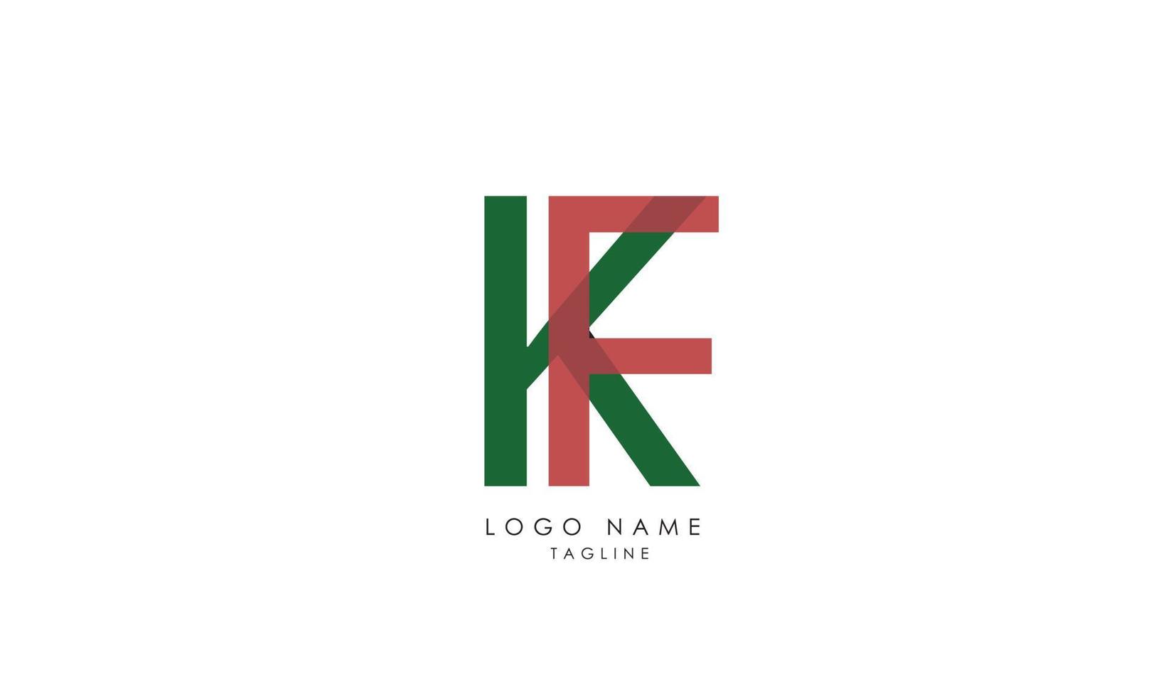 letras del alfabeto iniciales monograma logo kf, fk, k y f vector