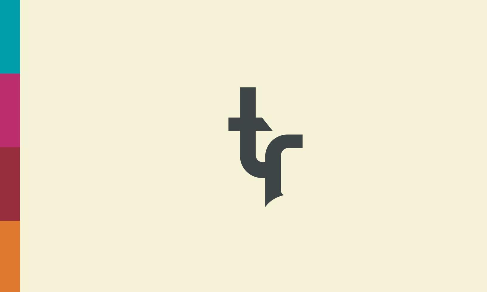 alfabeto letras iniciales monograma logo tr, rt, t y r vector