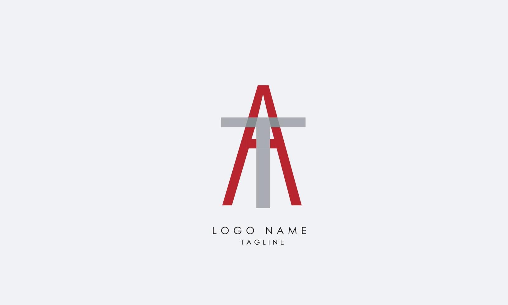 Alphabet letters Initials Monogram logo AT, TA, A and T vector