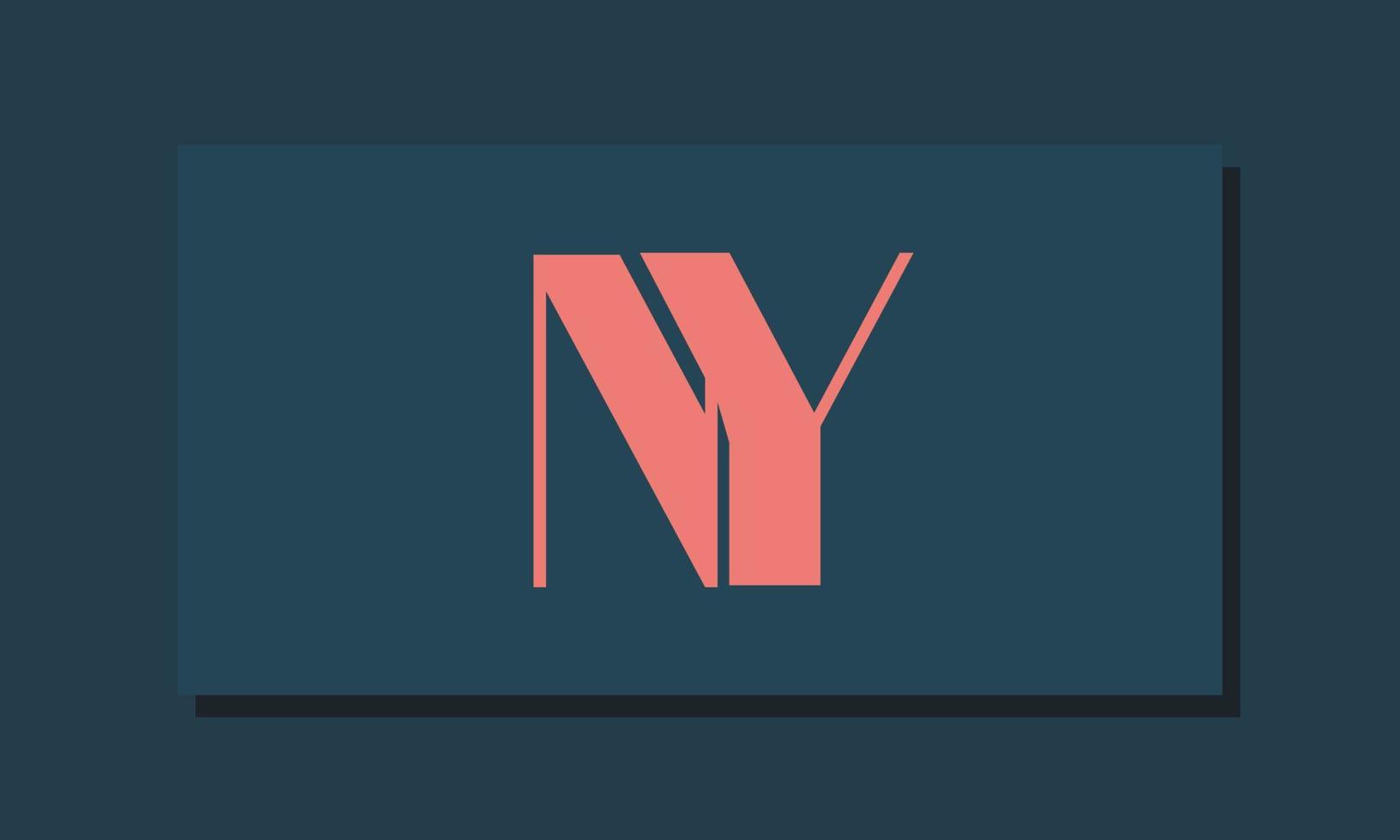 alfabeto letras iniciales monograma logo ny, yn, n e y vector
