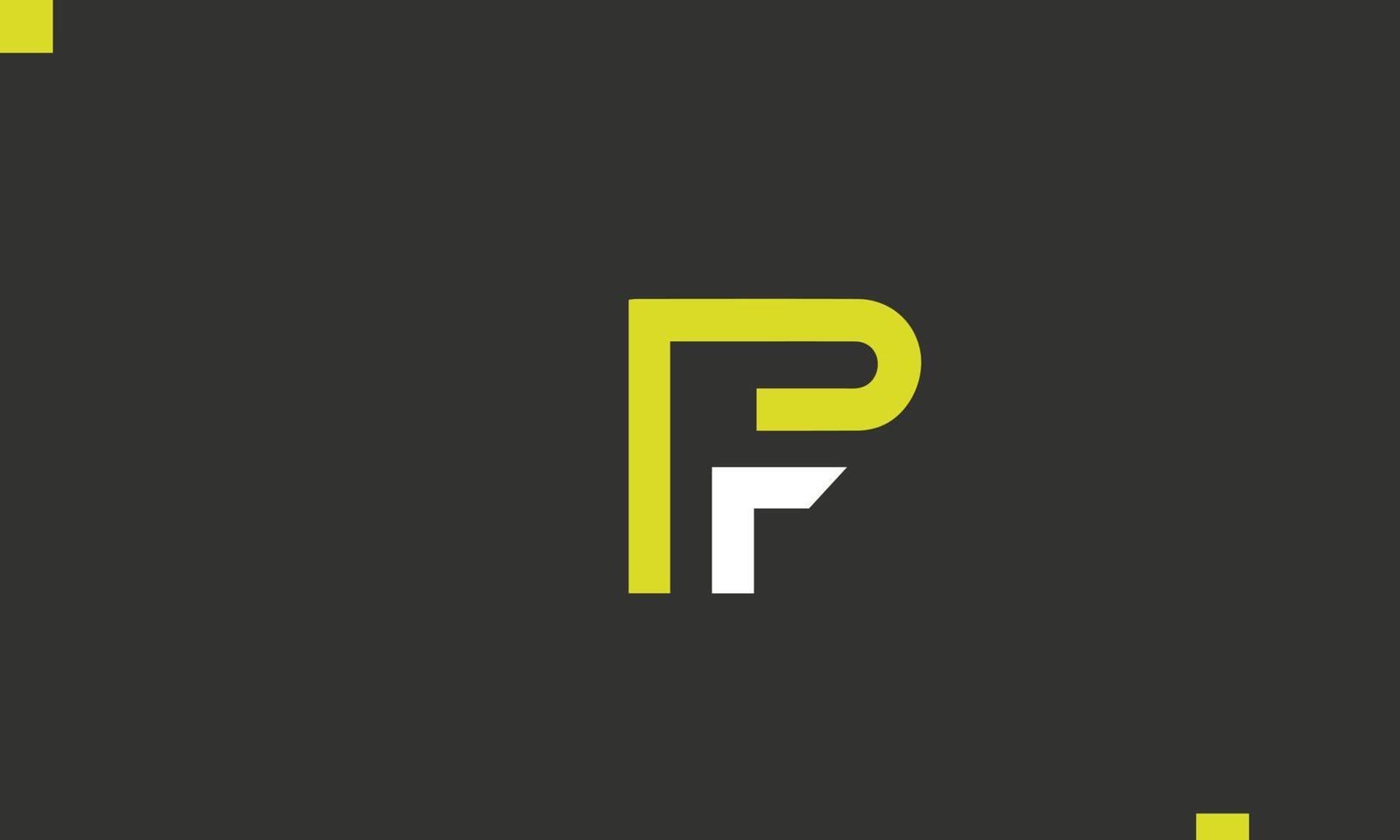 Alphabet letters Initials Monogram logo PF, FP, P and F vector