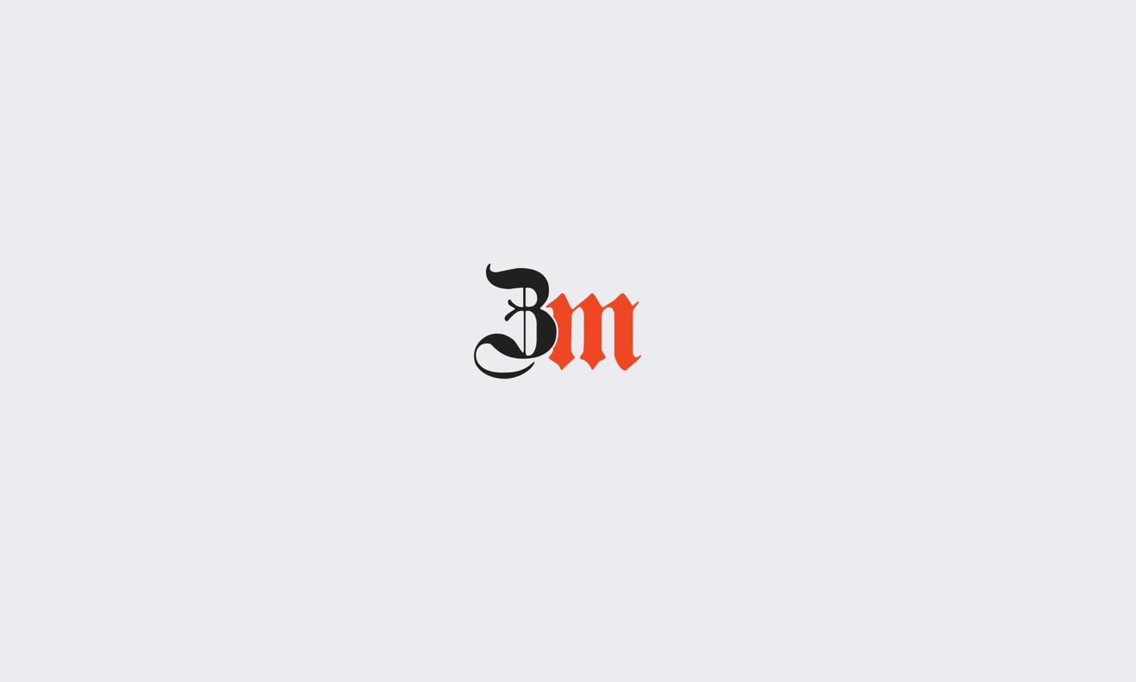 Alphabet letters Initials Monogram logo BM, MB, B and M vector
