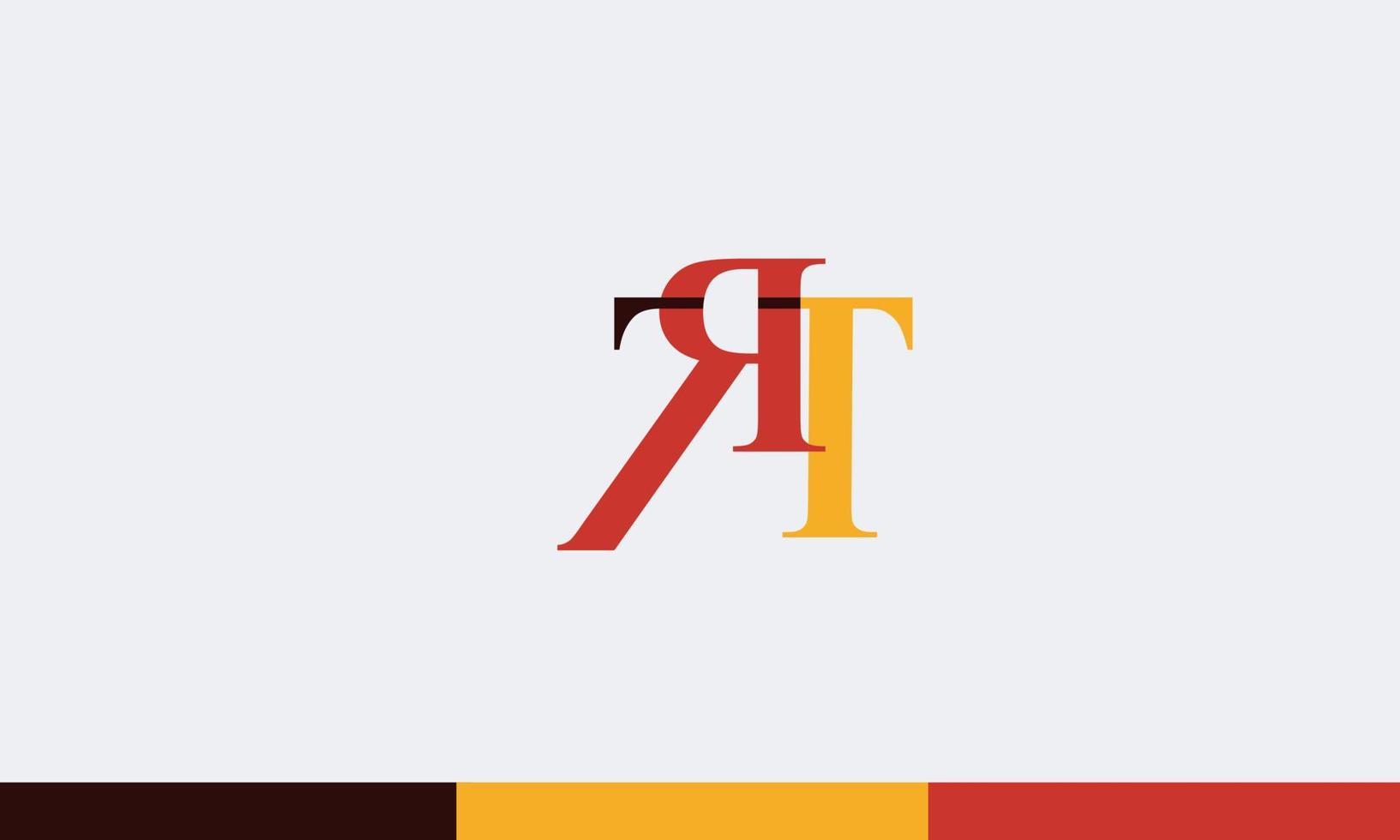 Alphabet letters Initials Monogram logo RT, TR, R and T vector