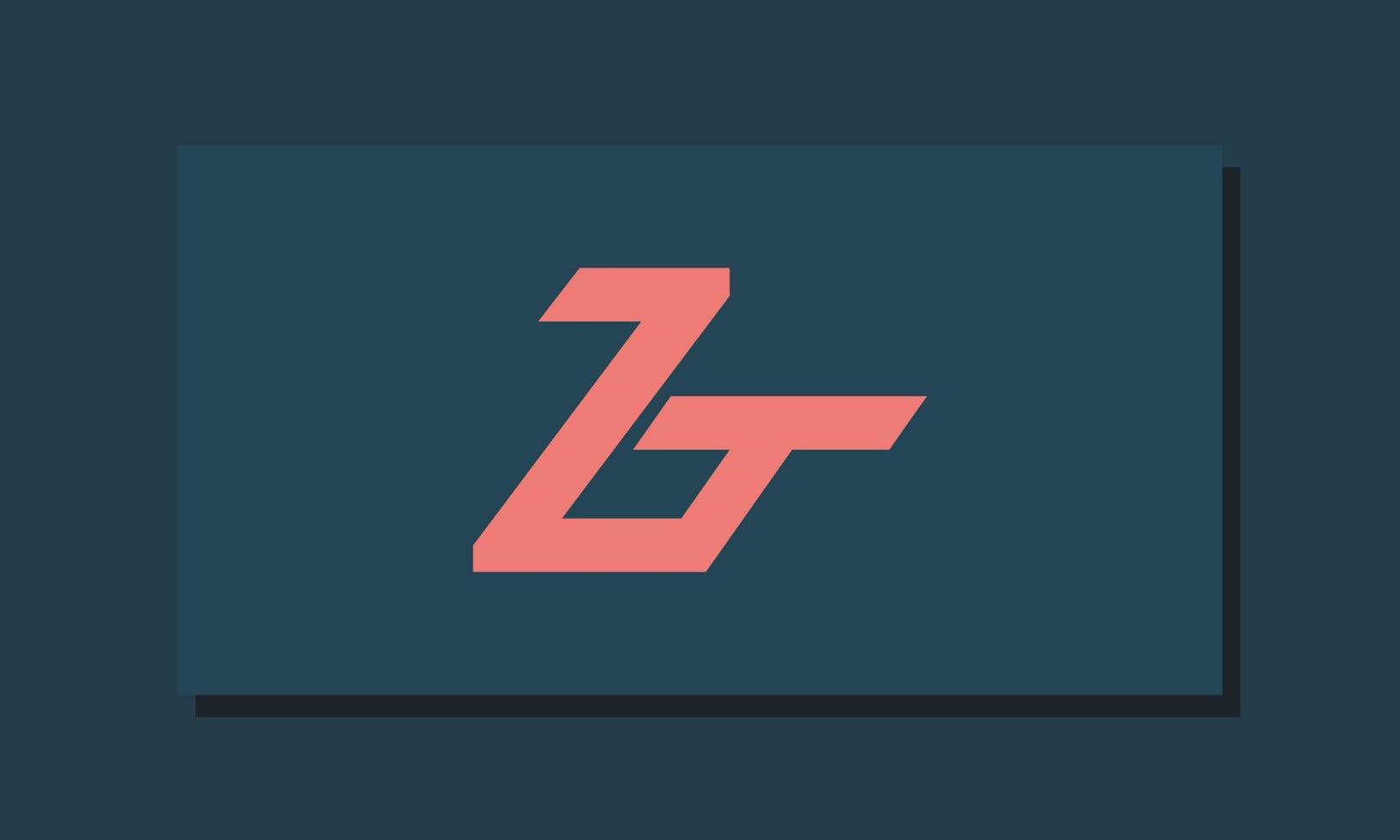 letras del alfabeto iniciales monograma logo zt, tz, z y t vector