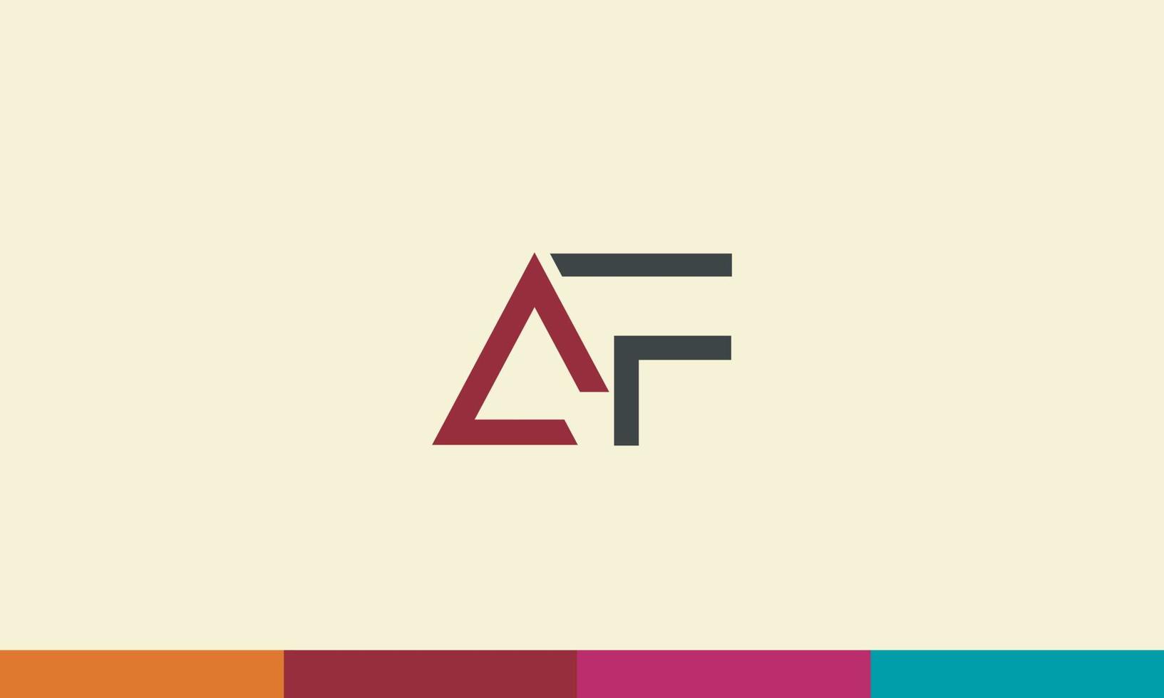 Alphabet letters Initials Monogram logo AF, FA, A and F vector