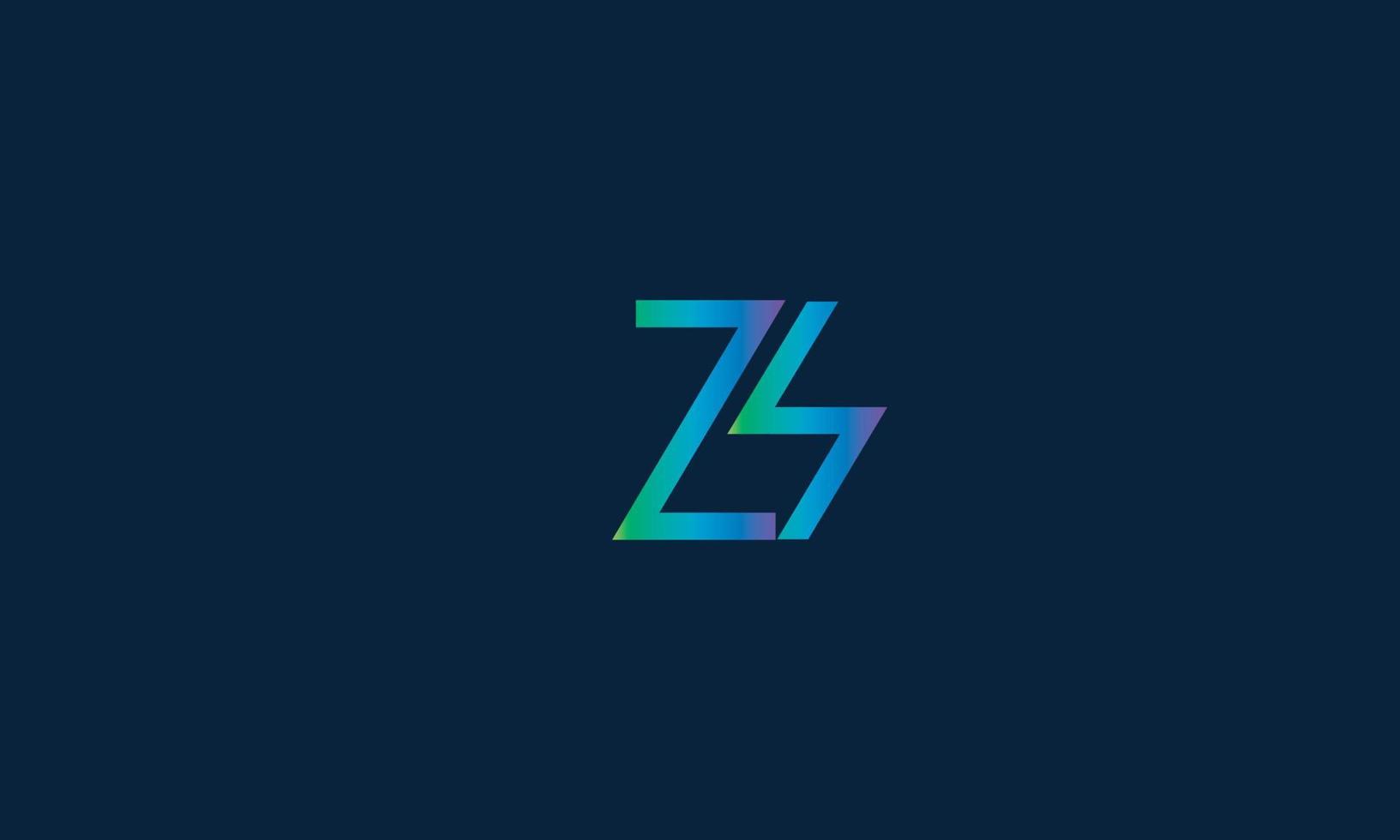 Alphabet letters Initials Monogram logo ZH, HZ, Z and H vector