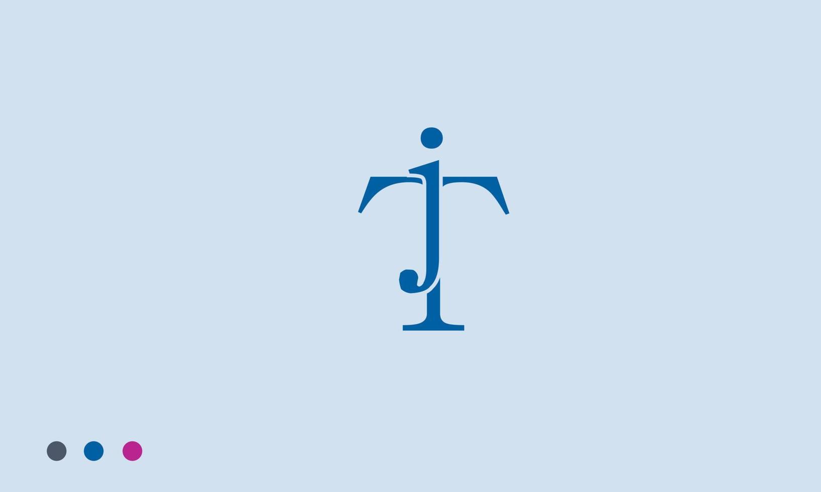 Alphabet letters Initials Monogram logo JT, TJ, J and T vector