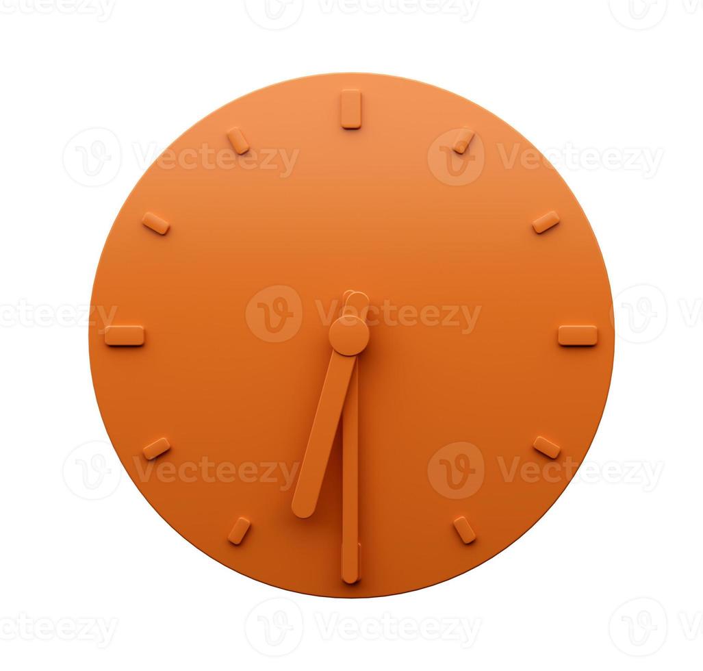 Minimal Orange clock 6 30 Half past Six o'clock abstract Minimalist