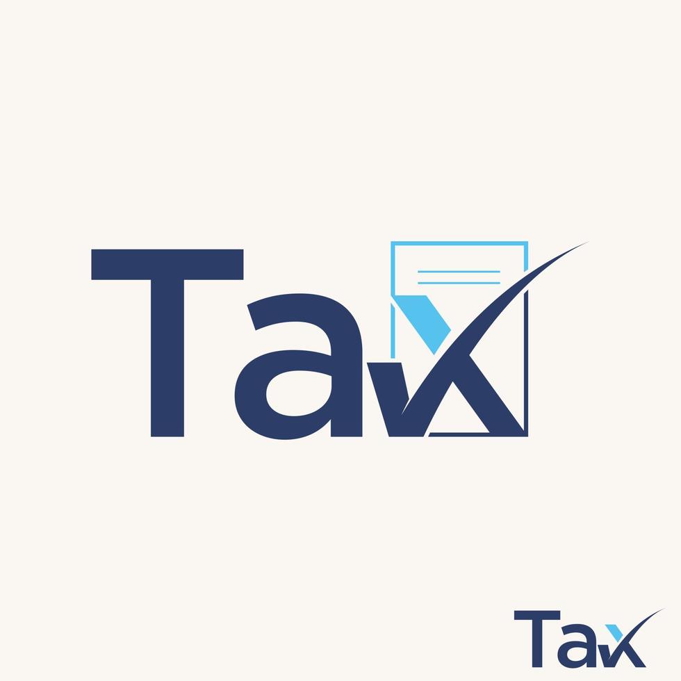 Simple and unique letter or word TAX font with paper and checklist image graphic icon logo design abstract concept vector stock. Can be used as symbol related to document or legal