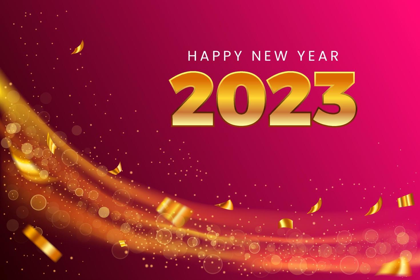 feliz año nuevo 2023 fondo de fusión dorada abstracta vector