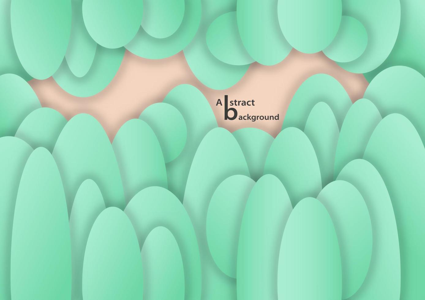 Abstract background, oval shape green vector illustration.
