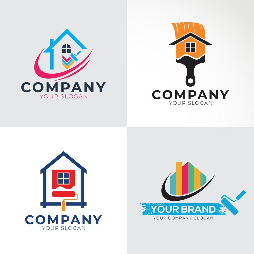 Painting Logo Template Design. Painting Logo Icon Vector Template. House Paint, Painting Services, Painting Logo Illustration Vector.