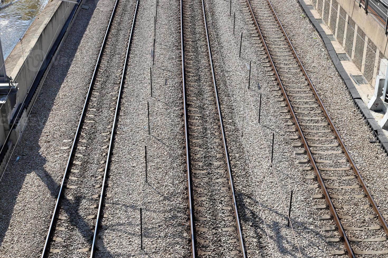Railroad Tracks and Railway Cars in Israel. photo