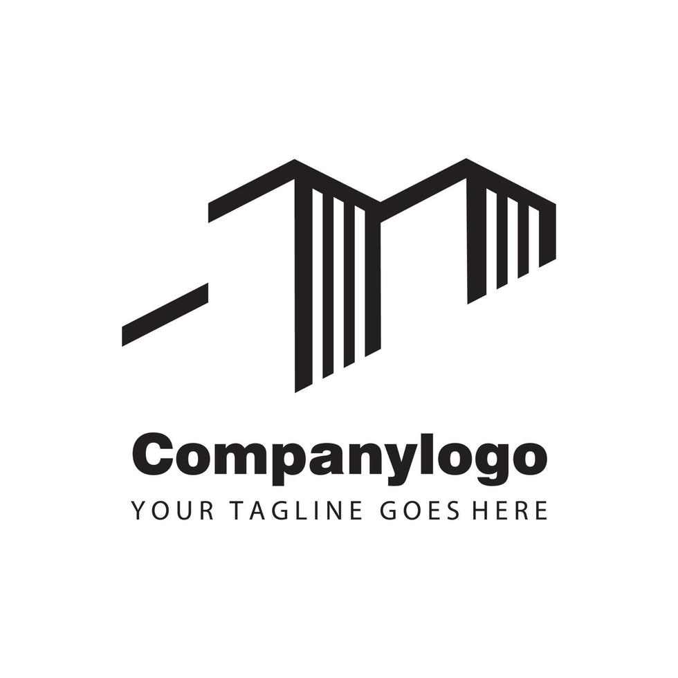 estilo lineal de construcción negro simple para la empresa de logotipos vector