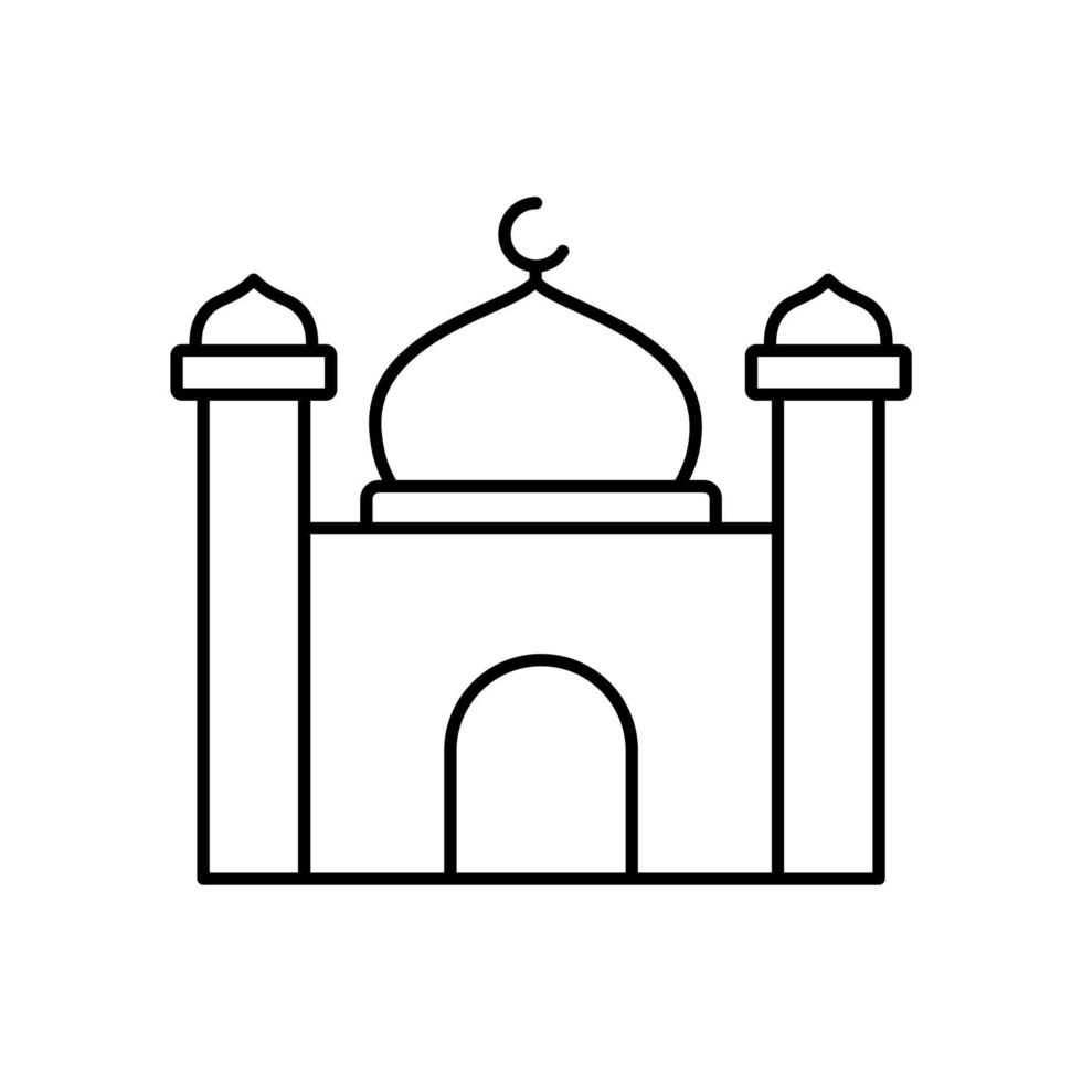 Mosque outline icon vector