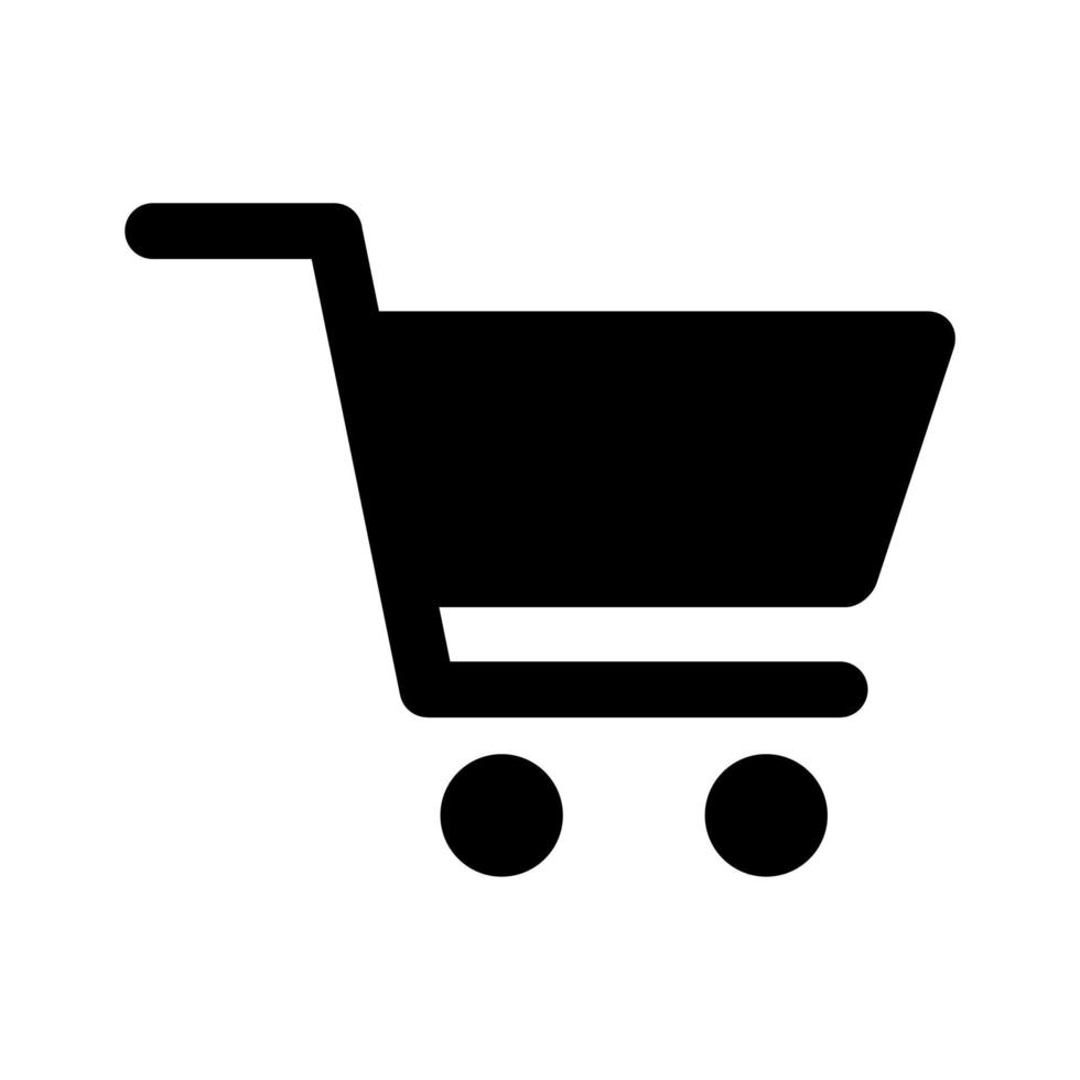 solid shopping cart icon vector