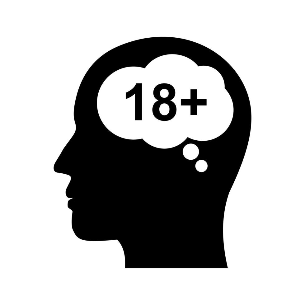 18 year old mind icon vector