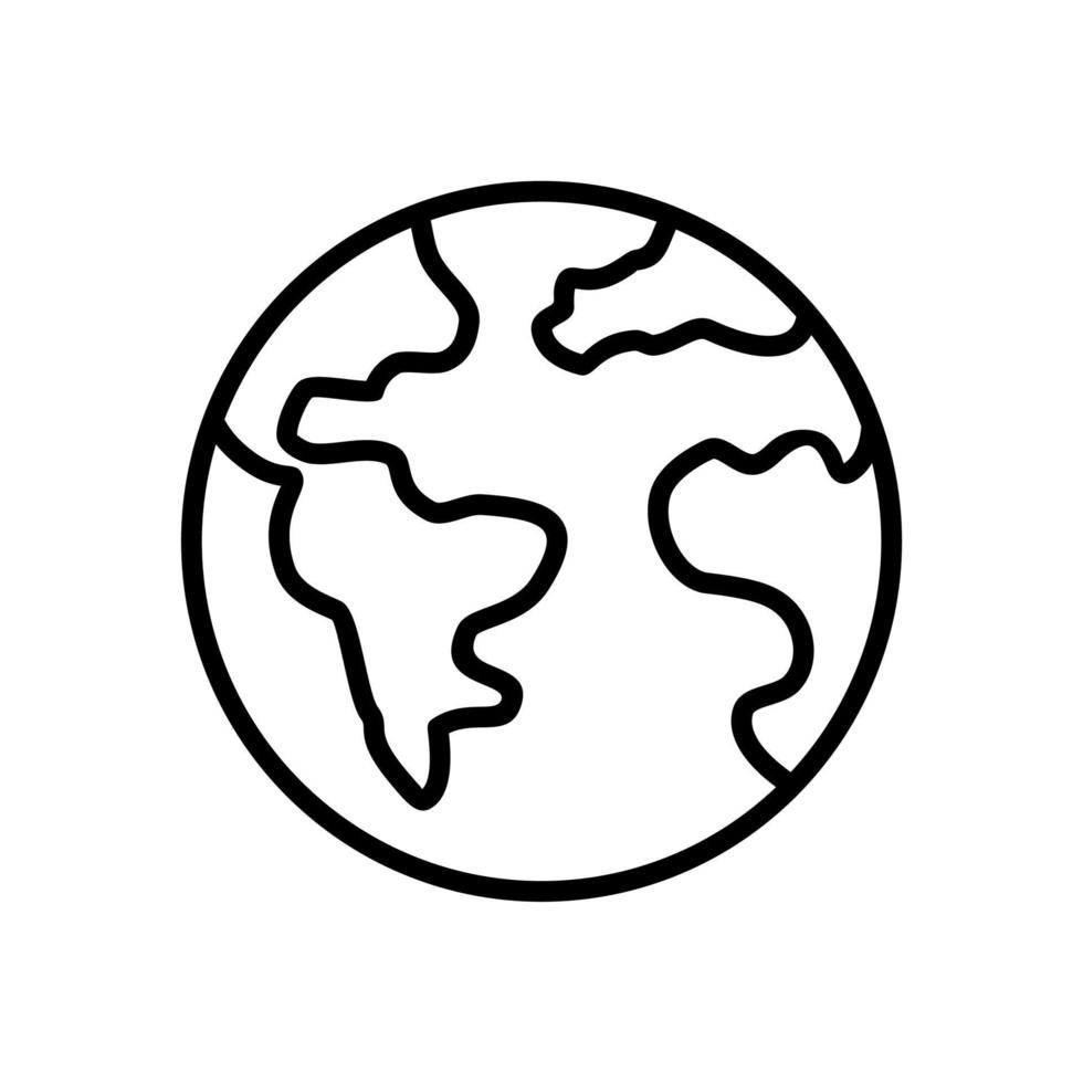 planet earth outline icon vector