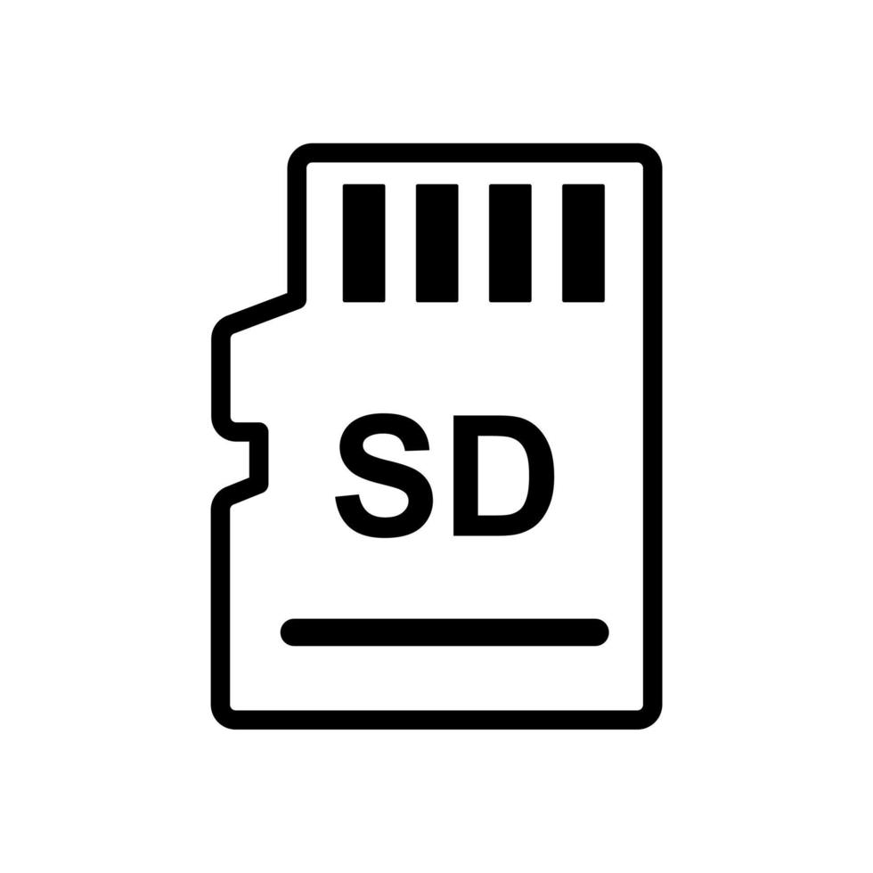 icono de contorno micro sd vector