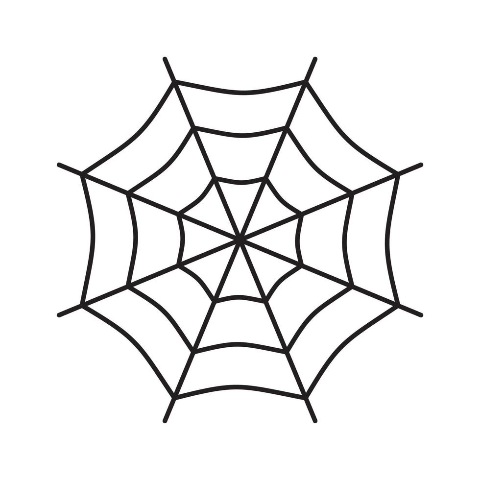 icono de contorno de tela de araña vector