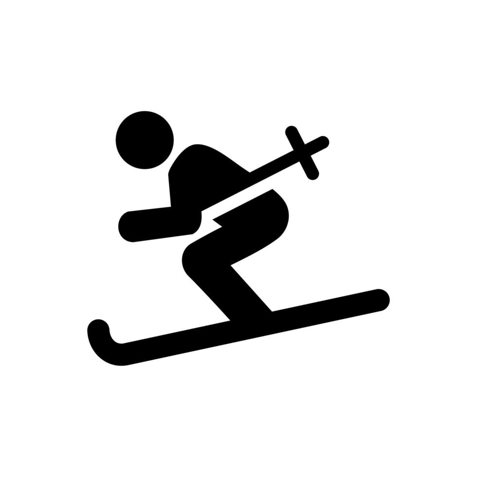 Skiing flat icon vector