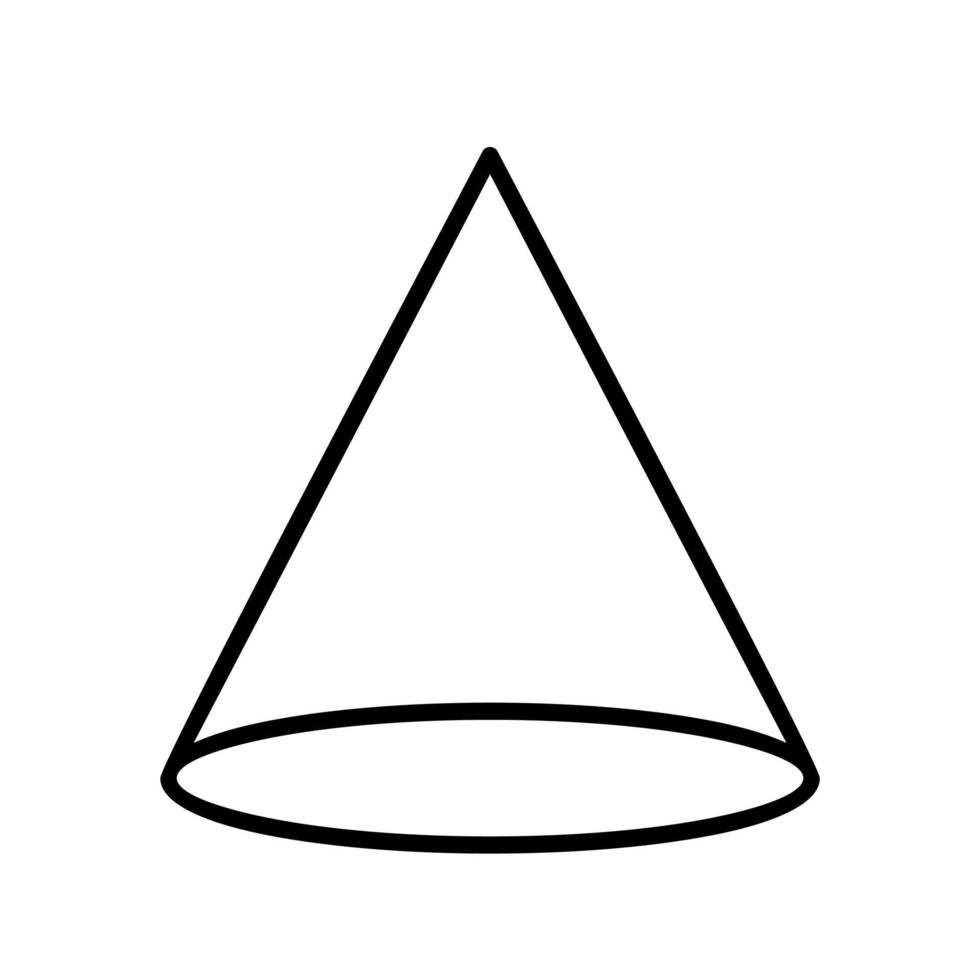 cone shape outline icon vector