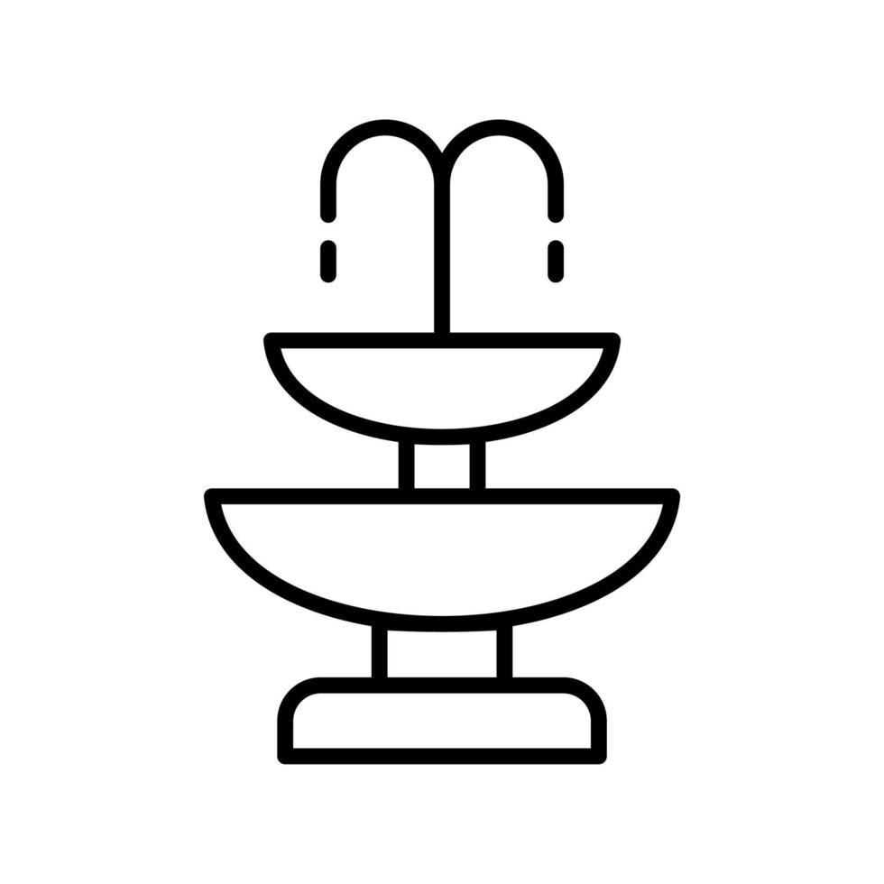 Fountain outline icon vector