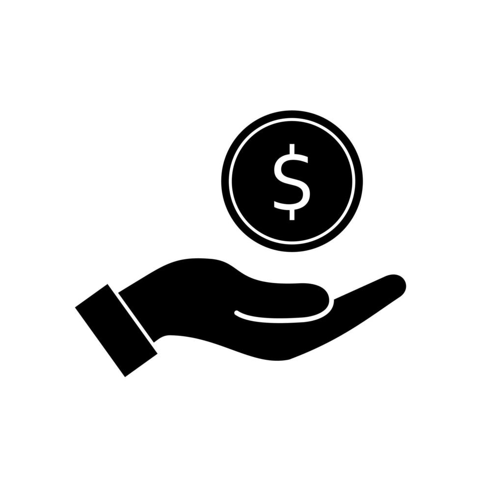 money in hand flat icon vector