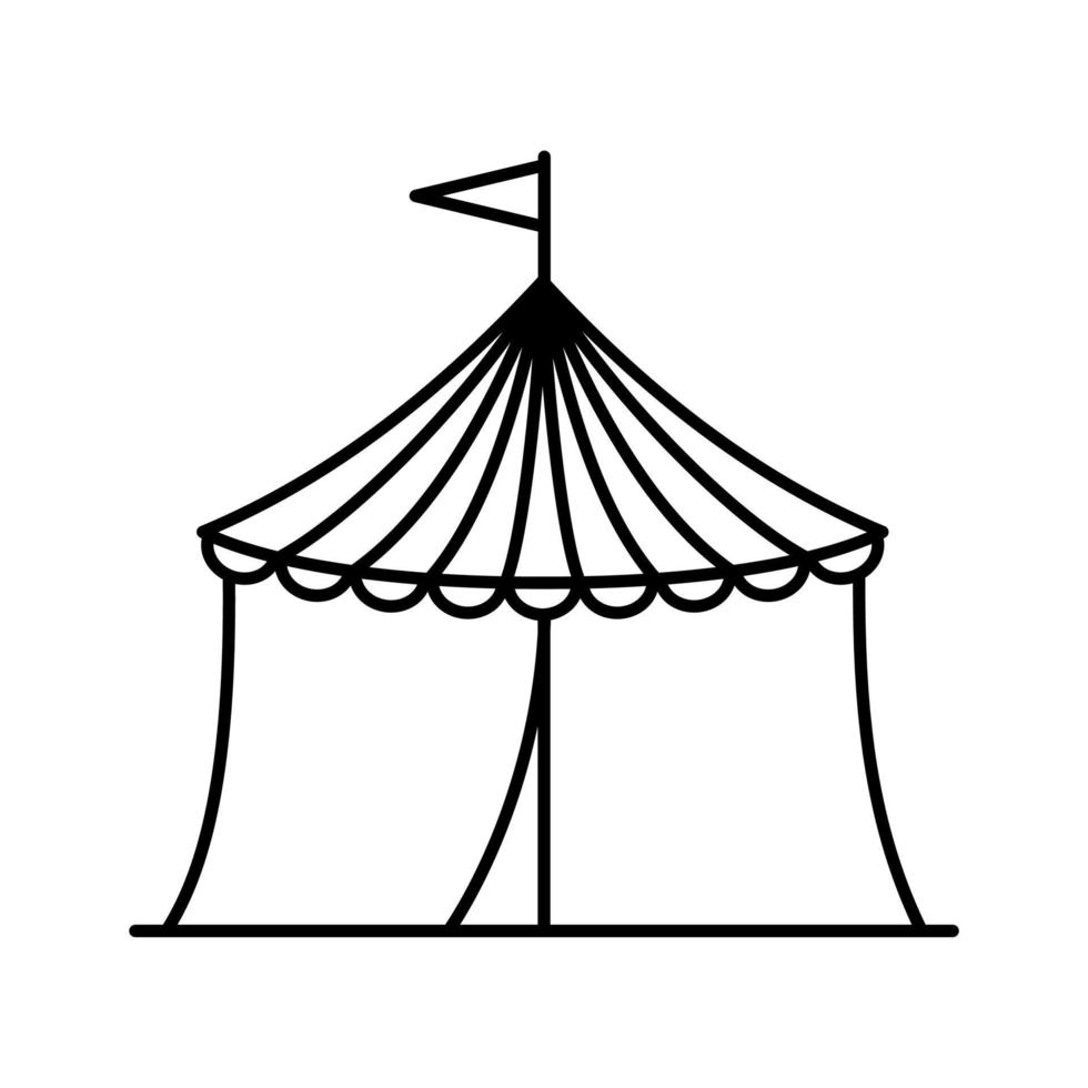 circus tent outline icon vector