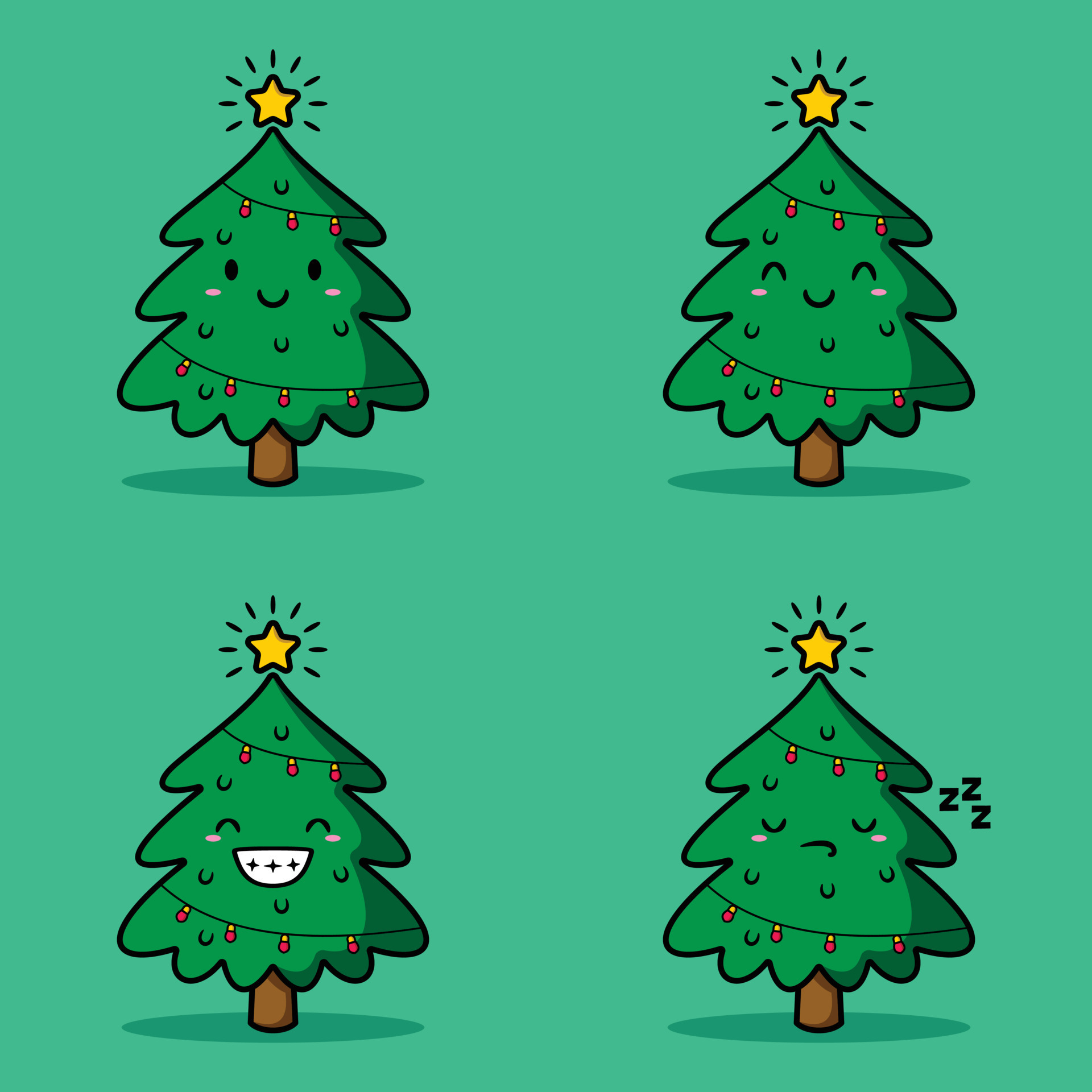 vector illustration of cute fir tree emoji 12791268 Vector Art at Vecteezy