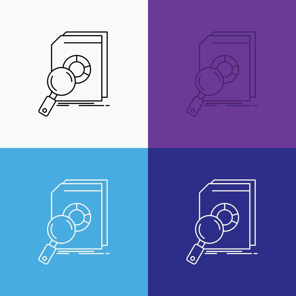 Analysis, data, financial, market, research Icon Over Various Background. Line style design, designed for web and app. Eps 10 vector illustration