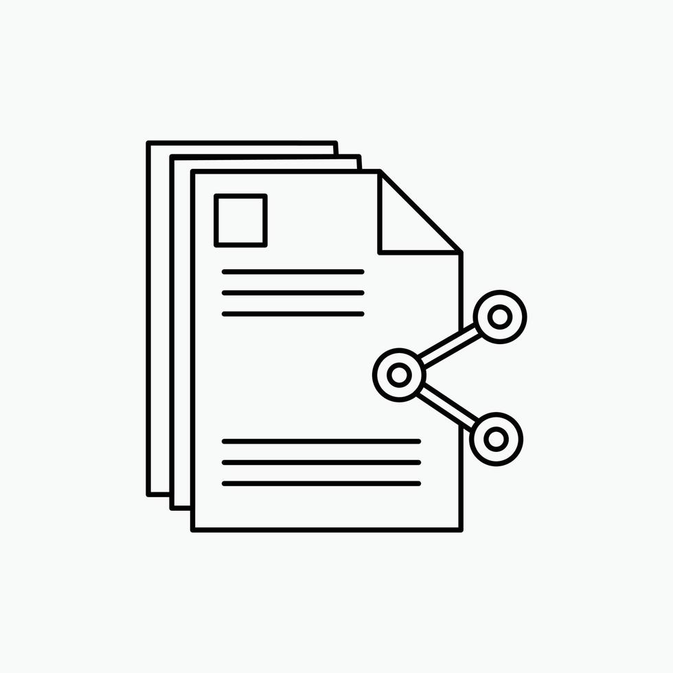 content. files. sharing. share. document Line Icon. Vector isolated illustration
